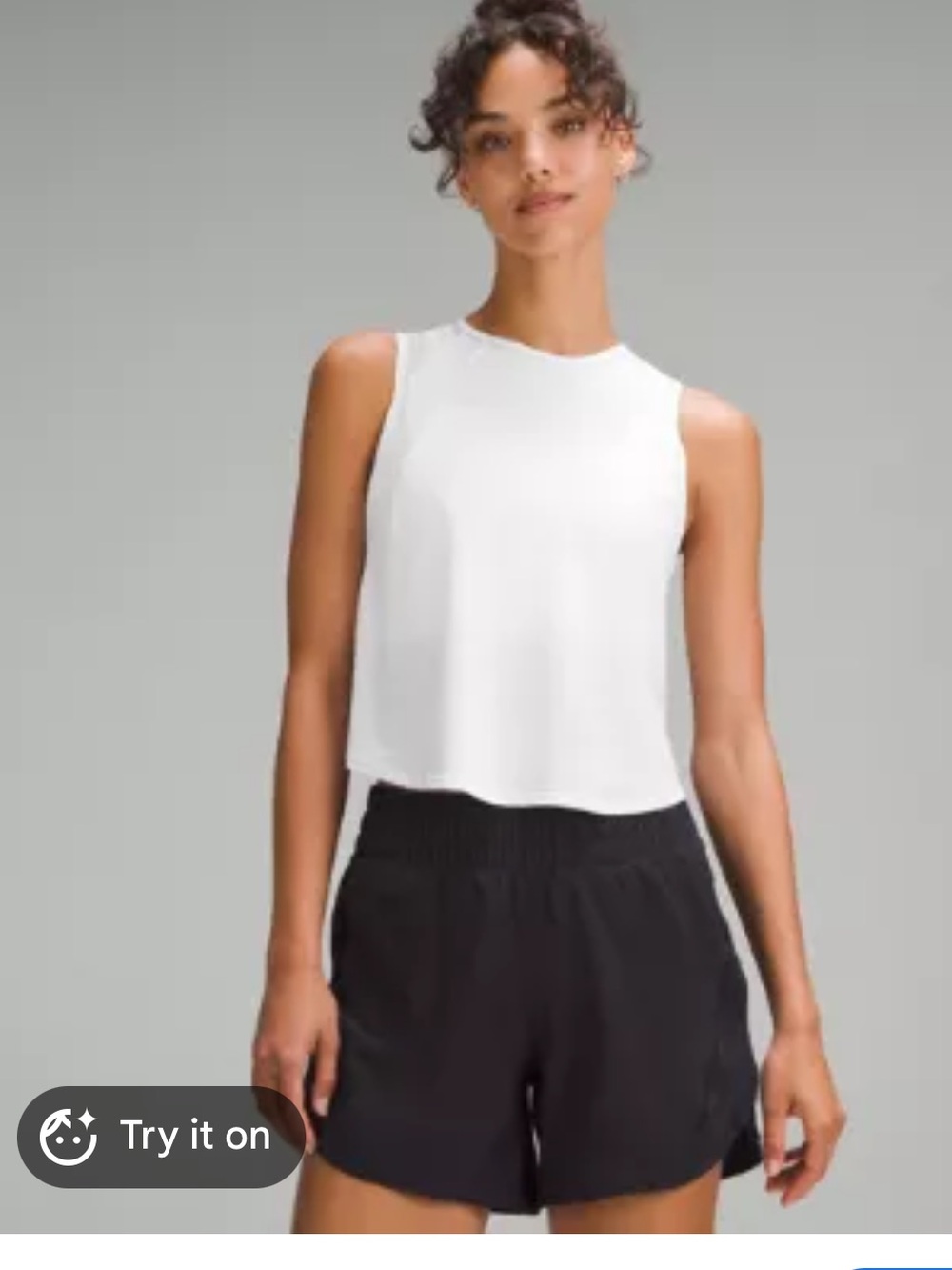 Lululemon Sculpt Cropped Tank Top Pleated in white
